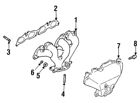 2001 Infiniti G20 Exhaust Manifold Yoke-Manifold Diagram for 14037-42L02