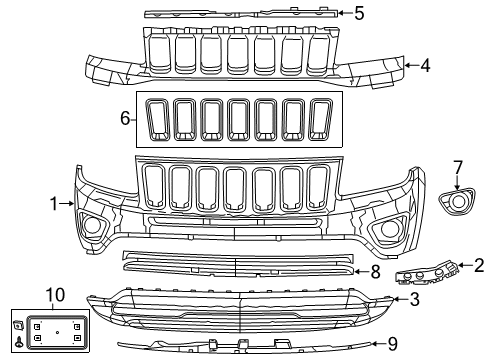 2012 Jeep Compass Front Bumper Bezel-Fog Lamp Diagram for 68109870AA