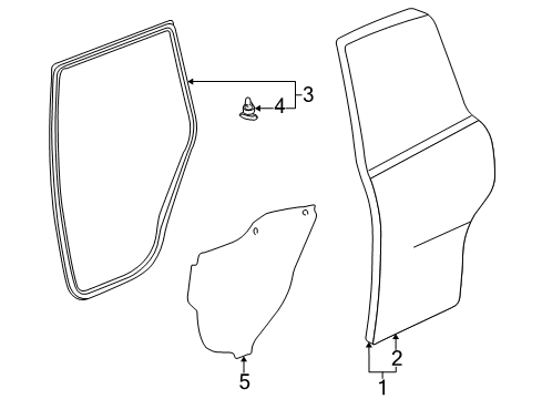 1996 Toyota RAV4 Rear Door Weatherstrip, Rear Door, LH Diagram for 67872-42010