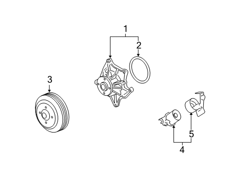 2006 Cadillac STS Cooling System, Radiator, Water Pump, Cooling Fan Pulley-Water Pump Diagram for 12604614