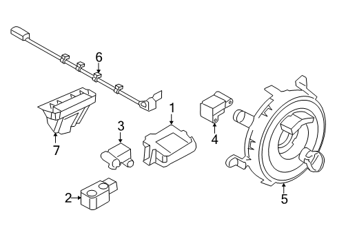 2017 BMW X6 Air Bag Components Sensor, Front Diagram for 65779196043