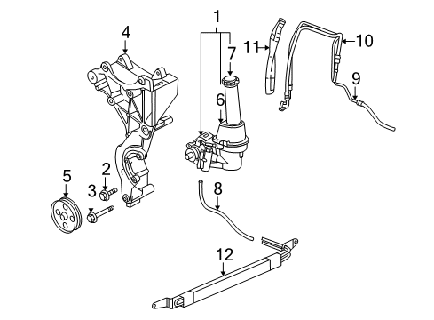 2005 Buick Rainier P/S Pump & Hoses, Steering Gear & Linkage Return Hose Diagram for 26090949