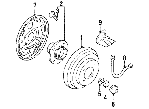 1996 Nissan 200SX Rear Brakes Plate Assy-Back, Rear Brake Rh Diagram for 44020-50Y11