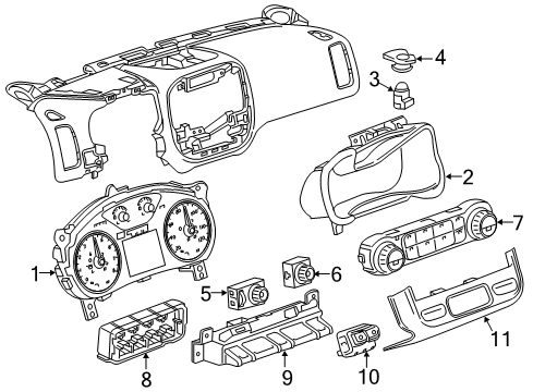 2015 GMC Canyon A/C & Heater Control Units Cluster Diagram for 23352207