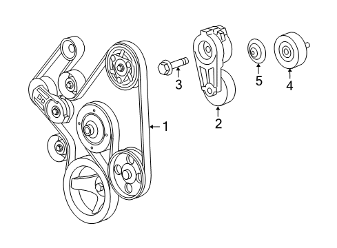 2006 Jeep Grand Cherokee Belts & Pulleys TENSIONER-Chain Diagram for 5037593AB