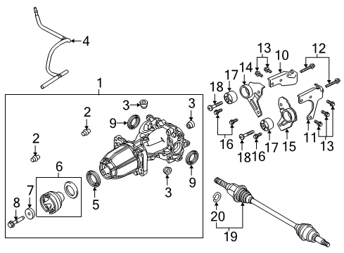 2014 Lincoln MKX Axle Components - Rear Vent Hose Diagram for DT4Z-4022-A