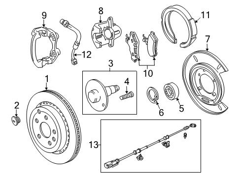 2015 Chevrolet SS Rear Brakes Caliper Diagram for 92292529