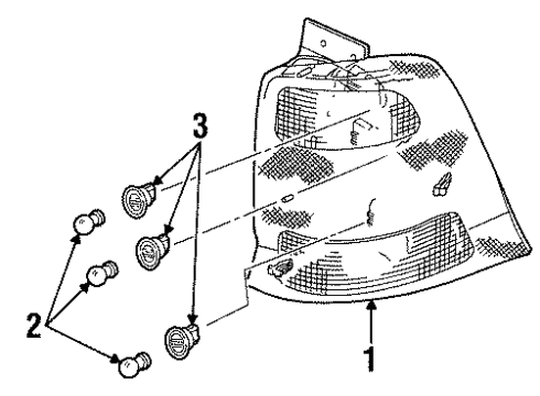 2003 Ford Windstar Bulbs Tail Lamp Assembly Diagram for 3F2Z-13404-CA