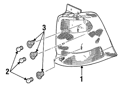 2003 Ford Windstar Bulbs Tail Lamp Assembly Diagram for 3F2Z-13405-CA