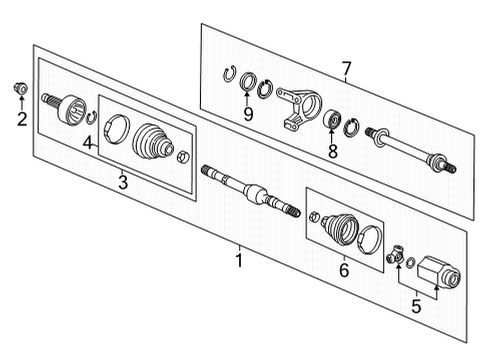 2022 Honda CR-V Drive Axles - Front Shaft Assembly, Half Diagram for 44500-T6C-J00