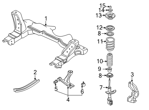 1996 Chevrolet Cavalier Front Suspension Components, Lower Control Arm, Stabilizer Bar Lower Control Arm Diagram for 22603949