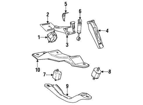 1984 BMW 318i Engine Mounting Left Support Bracket Diagram for 11811127099