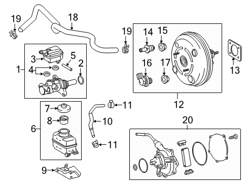 2016 Lexus RX350 Hydraulic System Booster Assy, Brake Diagram for 44610-0E140