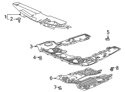 2022 Acura TLX Splash Shields Bolt, Cover (Lower) Diagram for 90101-TR0-000