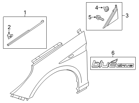 2019 Hyundai Sonata Exterior Trim - Fender Garnish Assembly-Delta LH Diagram for 86180-C1000