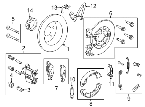 2011 Ford Crown Victoria Parking Brake Rear Cable Diagram for 5W7Z-2A635-B