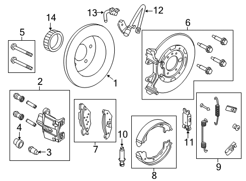 2010 Ford Crown Victoria Brake Components Front Pads Diagram for 3U2Z-2V001-BB