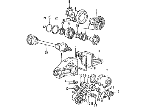 1996 BMW 328i Rear Axle, Axle Shafts & Joints, Differential, Drive Axles, Propeller Shaft Repair Kit Bellows, Exterior Diagram for 33211229376
