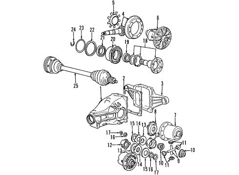 1999 BMW 328i Rear Axle, Axle Shafts & Joints, Differential, Drive Axles, Propeller Shaft Automatic Gearbox Drive Shaft Diagram for 26111229565