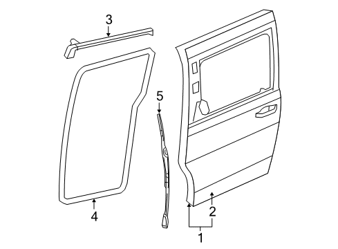 2011 Chrysler Town & Country Side Loading Door - Door & Components Seal-Rear Door Diagram for 68078282AB