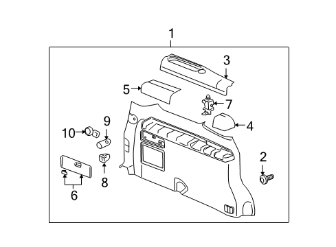 2008 Chevrolet Uplander Interior Trim - Side Panel Cover Asm-Inflator Air Valve Opening *Gray M Diagram for 15108235