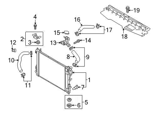 2022 Kia Rio Radiator & Components Guard-Air Radiator, U Diagram for 29135H9000