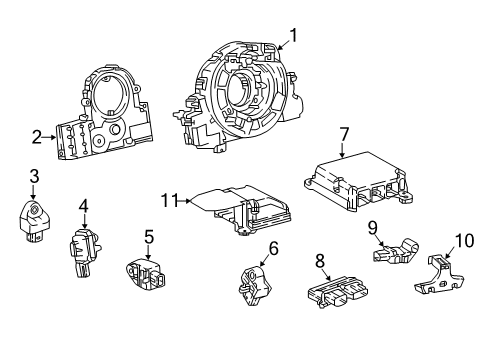 2018 Lexus LC500 Air Bag Components Sensor, Air Bag, Front Diagram for 89173-19505