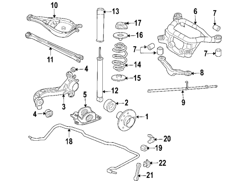 2006 BMW Z4 Rear Suspension Components, Ride Control, Stabilizer Bar Rubber Mounting Front Left Diagram for 33316770815