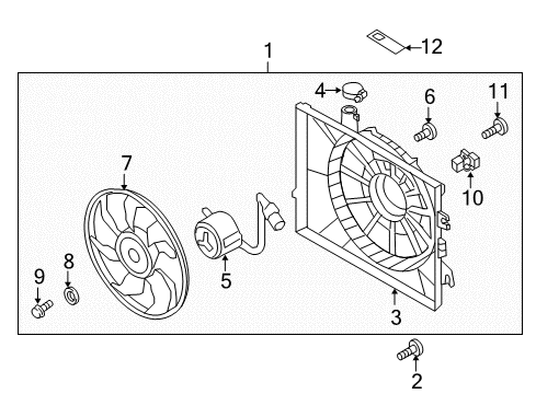 2013 Hyundai Elantra GT Cooling System, Radiator, Water Pump, Cooling Fan Retainer Diagram for 253933F000