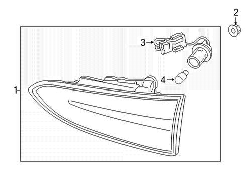 2021 Hyundai Santa Fe Bulbs Lamp Assembly-Rear Comb Inside, RH Diagram for 92404-S2500