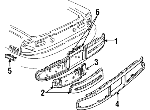 1991 Buick Park Avenue Tail Lamps Lens, Back Up Lamp Diagram for 16513388