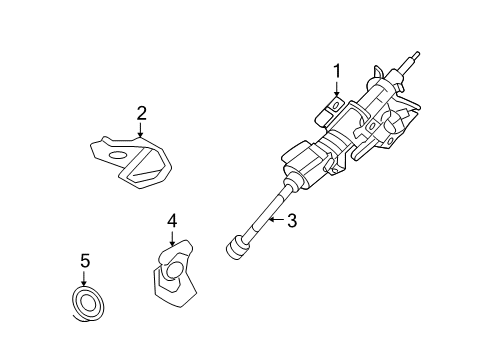 2007 Mercury Milan Steering Column & Wheel, Steering Gear & Linkage Bracket Diagram for 6E5Z-3B139-A