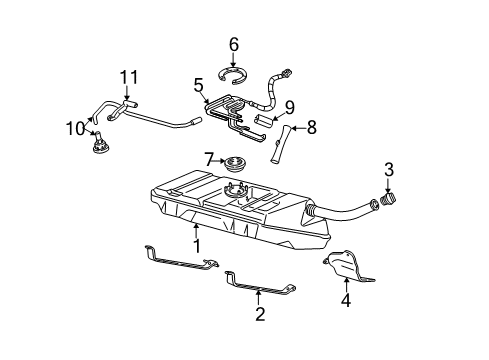 2002 Chevrolet Camaro Fuel System Components Fuel Pump Diagram for 19331246