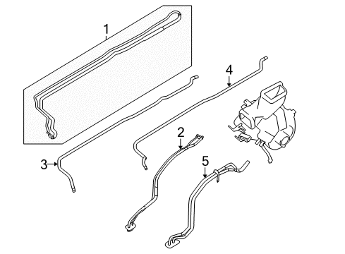 2005 Nissan Quest Rear A/C Lines PIPEASSY-REARCOOLER, HIGHC Diagram for 92463-5Z000