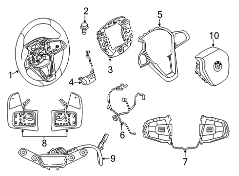 2020 BMW 840i Gran Coupe Steering Column & Wheel, Steering Gear & Linkage Horn Plate Diagram for 32306884004