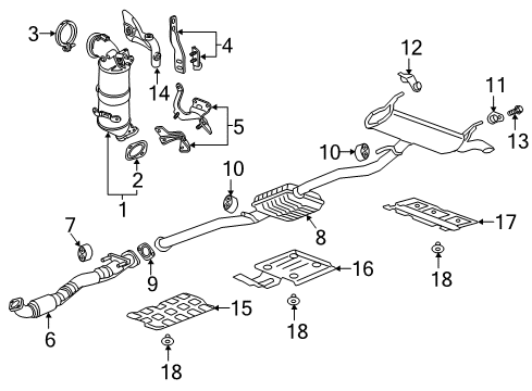 2019 Chevrolet Equinox Exhaust Components Catalytic Converter Lower Bracket Diagram for 12670585