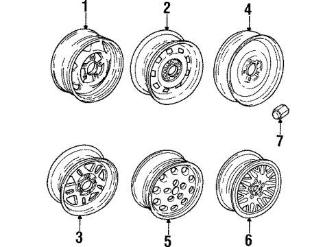 1999 Jeep Cherokee Wheels Aluminum Wheel Diagram for 5EE80WTD