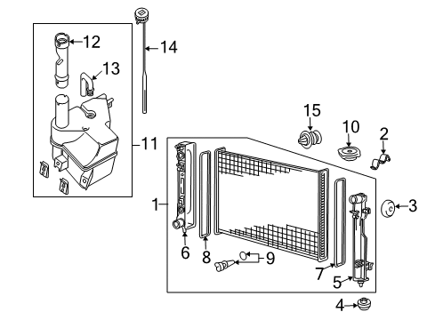 2005 Pontiac GTO Radiator & Components Engine Coolant Recovery Tank Hose Diagram for 92057425