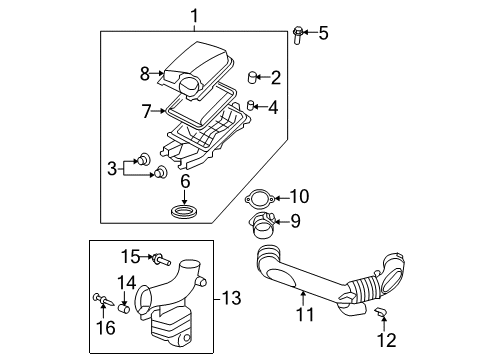 2008 Saturn Aura Air Intake Housing Asm-Air Cleaner Diagram for 15908465