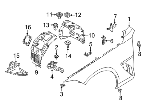 2020 BMW 840i Gran Coupe Fender & Components COVER, BOTTOM RIGHT Diagram for 51718060036