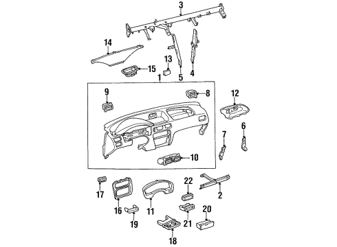 1995 Toyota Tercel Instrument Panel Coin Holder Diagram for 55441-16110-E0