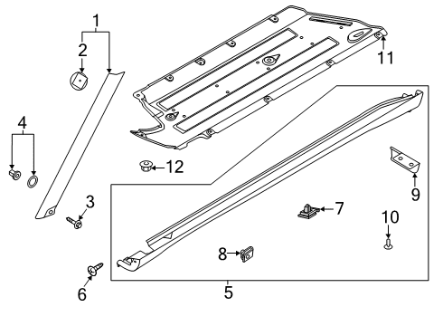 2022 Kia Soul Exterior Trim - Pillars Tapping Screw-HEXAGON Head Diagram for 1244106167K