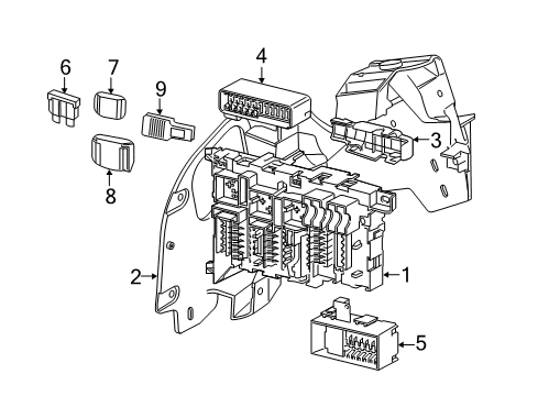 2019 BMW i8 Fuse & Relay Bracket Current Distributor Diagram for 61139289619