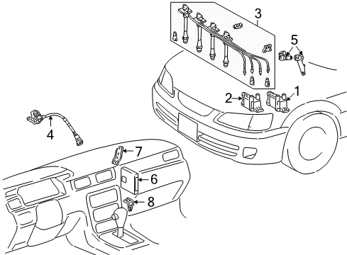 2000 Toyota Solara Powertrain Control ECM Diagram for 89666-06070