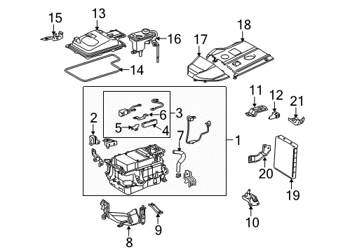 2007 Lexus RX400h Electrical Components Water Hose Diagram for 87245-48700