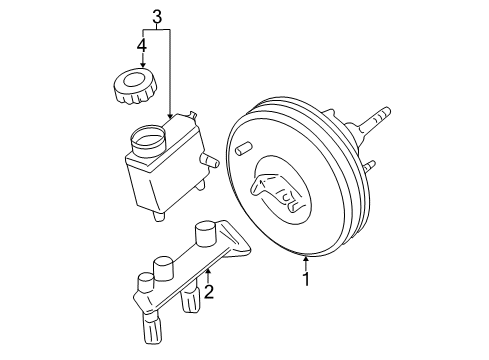 2004 Lincoln Navigator Hydraulic System Booster Assembly Diagram for 2L1Z-2005-CB