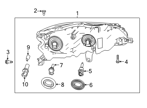 2022 Nissan Altima Headlamp Components LAMP ASSY - HEAD, RH Diagram for 26010-6CA0B