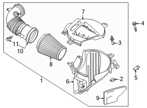 2021 Ford Mustang Filters Inlet Tube Diagram for KR3Z-9B659-B