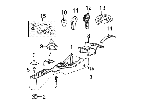 2010 Honda Fit Parking Brake Lid Assy., Console *NH167L* (GRAPHITE BLACK) Diagram for 83403-TK6-A01ZA