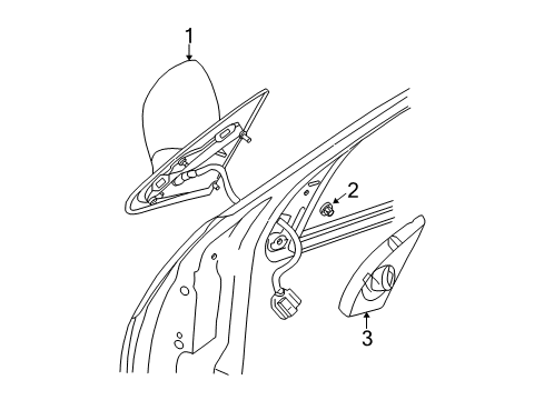 2003 Chrysler PT Cruiser Outside Mirrors Mirror-Outside Rearview Diagram for 5067132AD